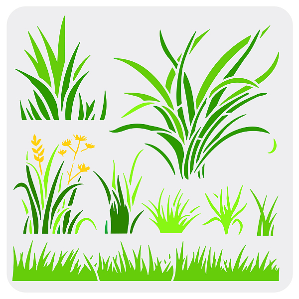 

PandaHall FINGERINSPIRE Grass Stencil for Painting 11.8x11.8inch Reusable Reed Grass Drawing Template Plastic Cattail Painting Stencil...