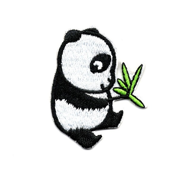 PandaHall Computerized Embroidery Cloth Iron on/Sew on Patches, Costume Accessories, Appliques, Panda, Black & White, 50x39mm Cloth Panda...