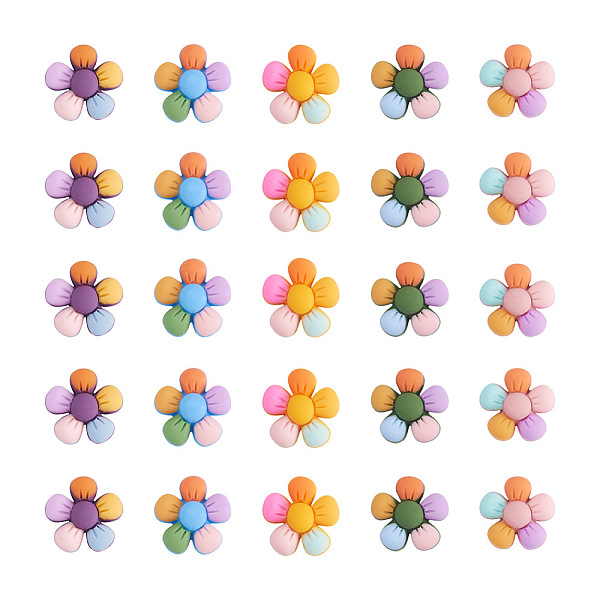 

PandaHall Biyun 60Pcs 5 Colors Resin Cabochons, DIY Accessories, Colorful Flower, Mixed Color, 21x7mm, 12pcs/color Resin Flower Multicolor