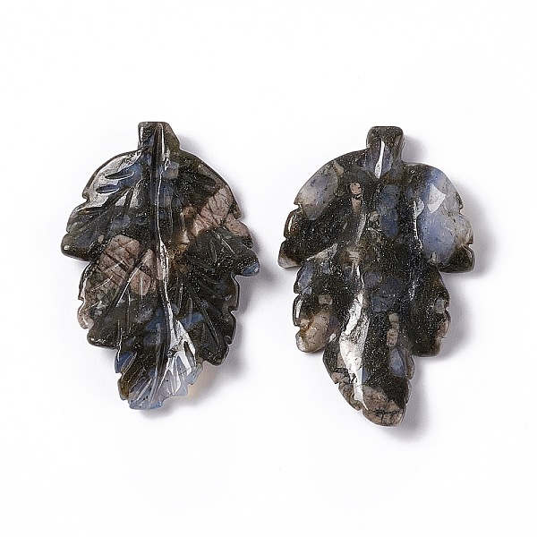 

PandaHall Natural Glaucophane Pendants, Leaf Charms, 41.5x25~26x5mm, Hole: 0.8mm Glaucophane Leaf