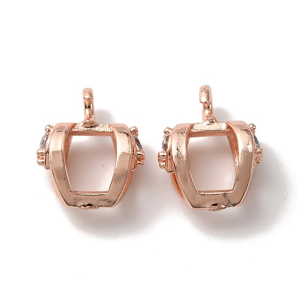 

PandaHall Rack Plating Brass Micro Pave Cubic Zirconia Hanger Links,Tube Bails, Cadmium Free & Lead Free, Long-Lasting Plated, Rose Gold..., Clear