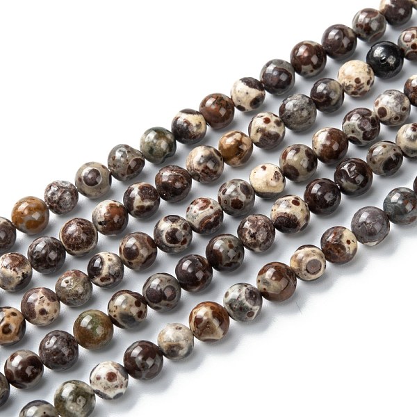 PandaHall Round Natural Agate Beads, Dyed & Heated, Coffee, 6mm, Hole: 1mm, about 65pcs/strand, 15.55''~15.7"(39.5~40cm) Natural Agate Round...