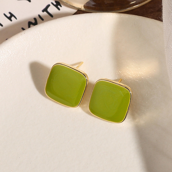 

PandaHall Alloy Enamel Earrings for Women, Square, 18x11mm Alloy Square
