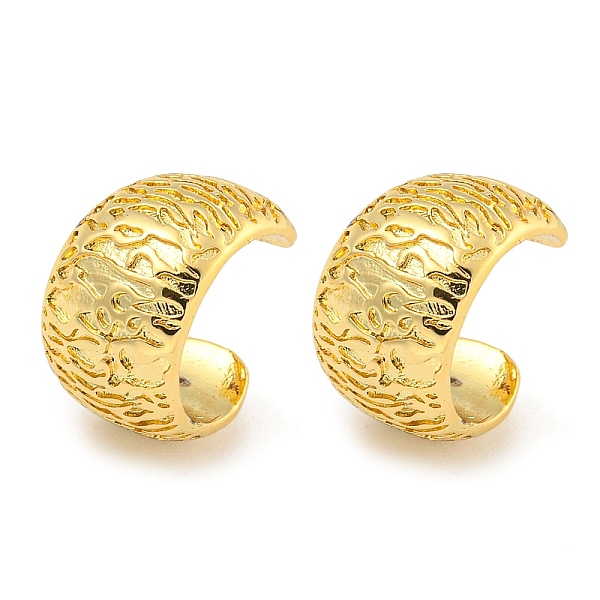 

PandaHall Brass Cuff Earrings for Women, Real 18K Gold Plated, 13.5x8.5mm Brass Ring
