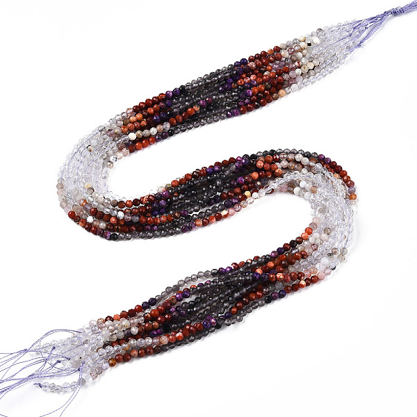 

PandaHall Natural Mixed Gemstone Beads Strands, Round Beads, Faceted, 3~3.5x3mm, Hole: 0.5mm, about 129~132pcs/strand, 15.16''~15.55''...