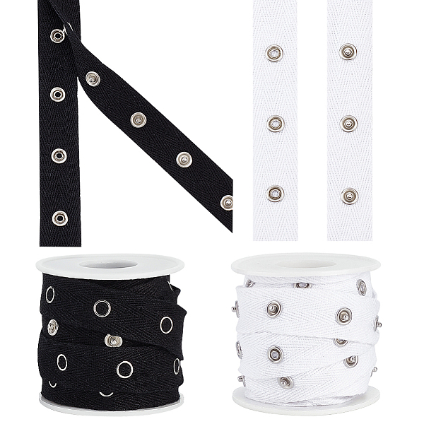 

PandaHall AHADEMAKER 5 Yards 2 Colors Sewing Snap Tape Band, Metal Snap Buttons Fastener Replacement, for Baby Lingerie Crotch Sewing, with..., Multicolor