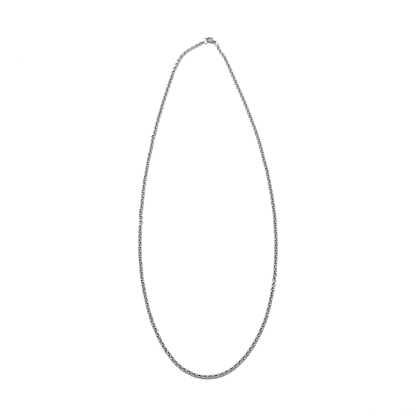 

PandaHall 3.2mm 304 Stainless Steel Rolo Chain Necklace for Men Women, Belcher Chain Necklace, Stainless Steel Color, 24-1/4 inch(61.5cm)...