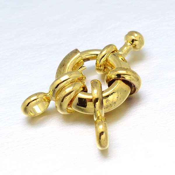 

PandaHall Brass Spring Ring Clasps, Golden, 14.5x6mm, Tube Bails: 9.5x5.5x1.5mm, Hole: 2.5mm Brass