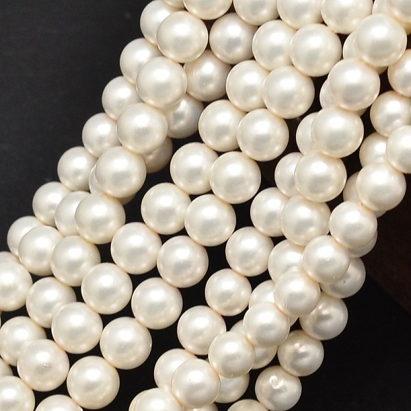 

PandaHall Round Shell Pearl Matte Surface Bead Strands, 6mm, Hole: 1mm, about 62pcs/strand, 15.7 inch Shell Pearl Round Yellow