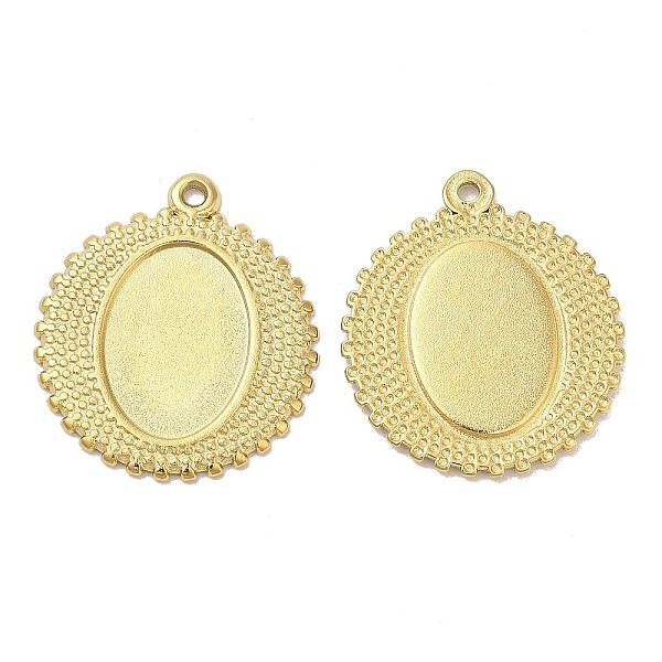 

PandaHall Ion Plating(IP) 304 Stainless Steel Pendant Cabochon Settings, Oval Charms, Real 18K Gold Plated, Tray: 14.5x10mm, 23x20x1.5mm...