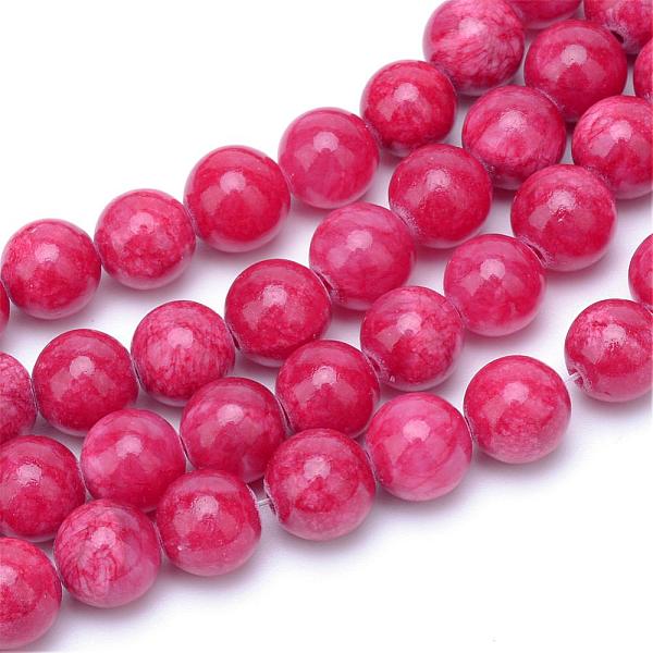 

PandaHall Natural Dyed Persian Jade Gemstone Bead Strands, Round, Dark Red, 6mm, Hole: 1mm, about 66pcs/strand, 15.7 inch Persian Jade Round...
