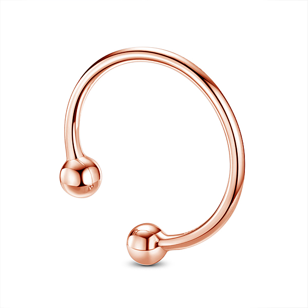 

PandaHall SHEGRACE 925 Sterling Silver Cuff Rings, Open Rings, Rose Gold, Size 10, 20mm Sterling Silver