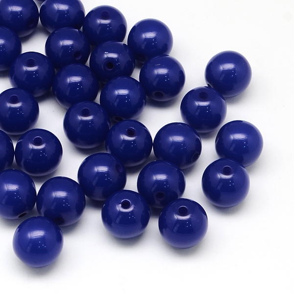 

PandaHall Resin Beads, Round, Dark Blue, 12x12mm, Hole: 2mm Resin Round Blue