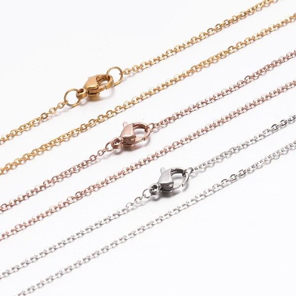 

PandaHall 304 Stainless Steel Cable Chain Necklaces, with Lobster Claw Clasp, Mixed Color, 17.7 inch(45cm), Jump Ring: 4x0.5mm 304 Stainless...