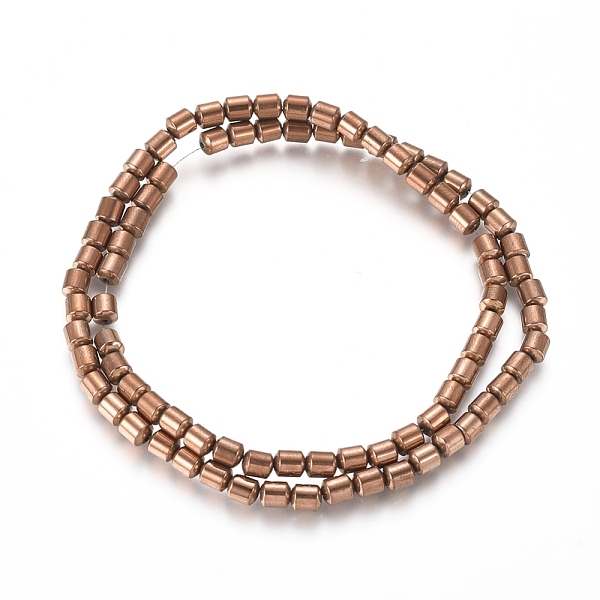 

PandaHall Magnetic Synthetic Hematite Beads Strands, Vacuum Plating, Column, Copper Plated, 4x5mm, Hole: 1mm, about 85pcs/Strand, 15.94 inch...
