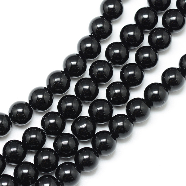 Synthetic Black Stone Bead Strands