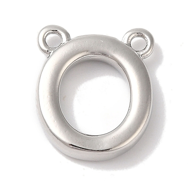 

PandaHall Rack Plating Brass Pendants, Long-Lasting Plated, Lead Free & Cadmium Free, Letter Charms, Platinum, Letter O, 11x9x2mmmm, Hole...