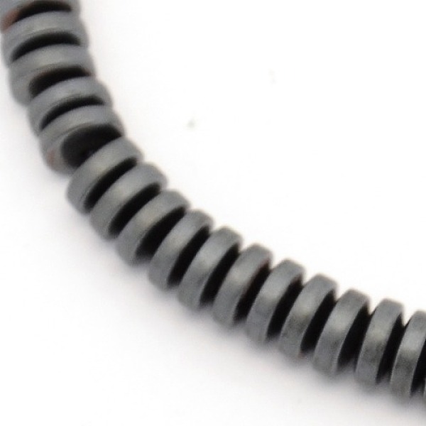 

PandaHall Matte Style Electroplate Non-magnetic Synthetic Hematite Beads Strands, Heishi Beads, Flat Round/Disc, Black, 5x2mm, Hole: 1mm...