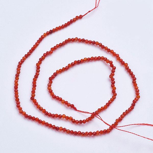 

PandaHall Natural Carnelian Beads Strands, Dyed & Heated, Faceted, Round, 2~2.5mm, Hole: 0.5mm, about 200~207pcs/strand, 15.35 inch~15.7...