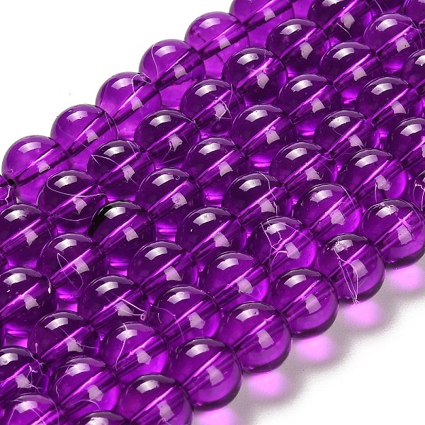 

PandaHall Drawbench Transparent Glass Beads Strands, Spray Painted, Round, Indigo, 10mm, Hole: 1.3~1.6mm, 31.4 inch Glass Round Purple