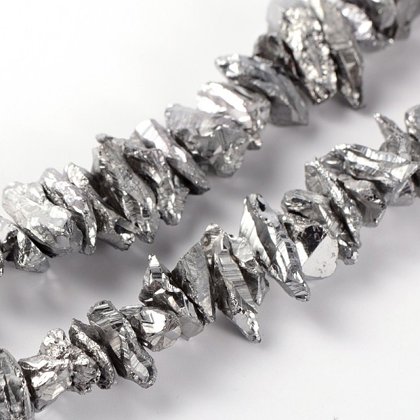 

PandaHall Electroplate Natural Quartz Crystal Chip Beads Strands, Silver Plated, 18~40x8~15mm, Hole: 1mm, about 15.35 inch Quartz Crystal...