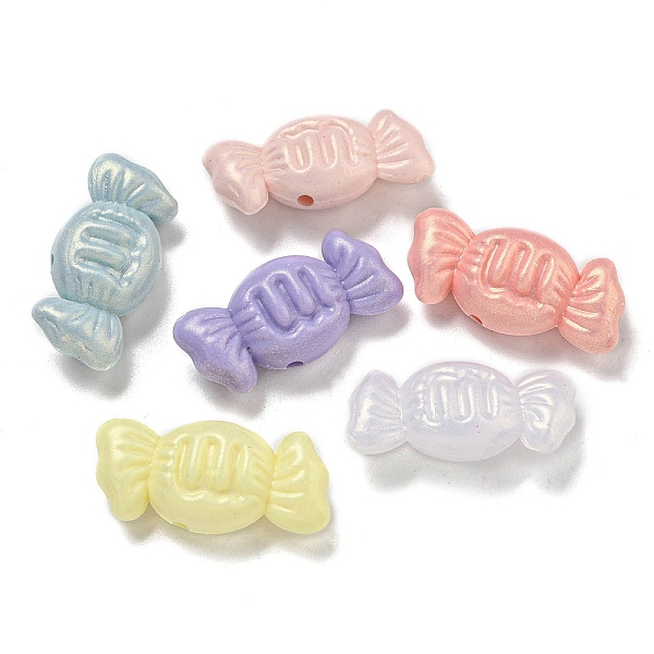 

PandaHall Opaque Acrylic Beads, Candy, Mixed Color, 12.5x26.5x8.5mm, Hole: 1mm, 416pcs/500g Acrylic Candy Multicolor