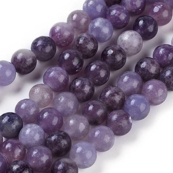 

PandaHall Natural Lepidolite/Purple Mica Stone Beads Strands, Round, 6mm, Hole: 1mm, about 63pcs/strand, 15.94 inch(40.5cm) Lepidolite Round
