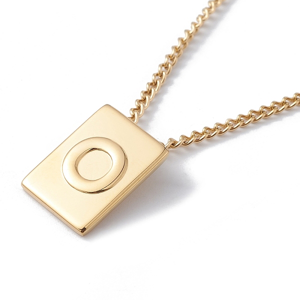 

PandaHall Titanium Steel Initial Letter Rectangle Pendant Necklace for Men Women, Golden, Letter.O, 18.11~18.5 inch(46~47cm) Titanium Steel...