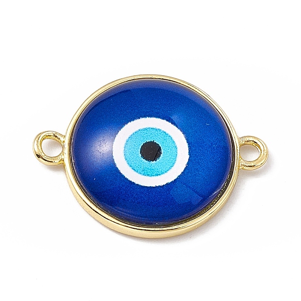 

PandaHall Evil Eye Resin Connector Charms, Flat Round Links, with Golden Tone Brass Findings, Blue, 16.5x22x5mm, Hole: 1.8mm Brass+Resin...