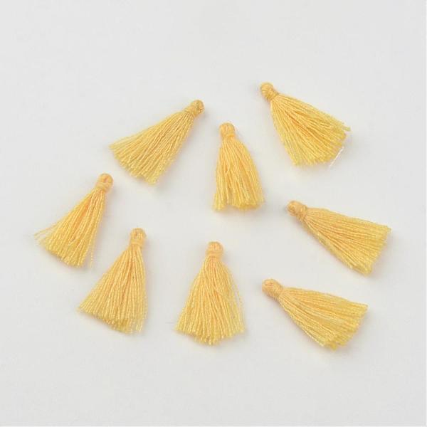 

PandaHall Polycotton(Polyester Cotton) Tassel Pendant Decorations, Yellow, 18~21x5~6mm Polycotton Yellow