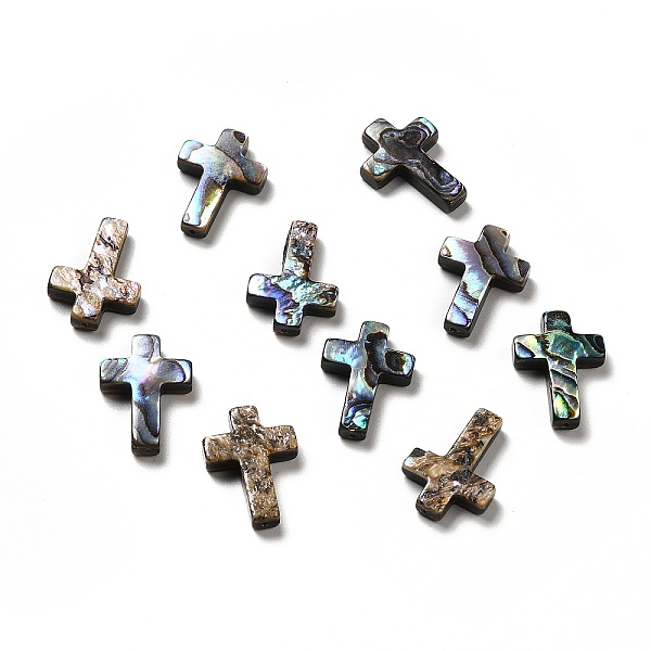 

PandaHall Natural Paua Shell Beads, Religion Cross, 18x13x3.5mm, Hole: 0.8mm Paua Shell Cross Black