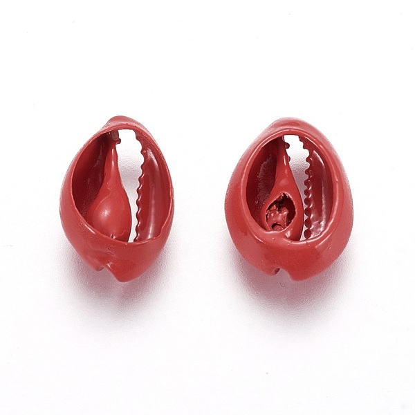 

PandaHall Natural Shell Beads, Dyed, Cowrie Shell, FireBrick, 15~19x10~13x6~7mm, Hole: 1~3mm Cowrie Shell Shell Shape Red