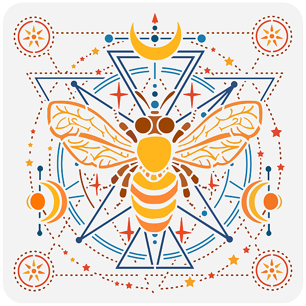 

PandaHall PET Hollow Out Drawing Painting Stencils, for DIY Scrapbook, Photo Album, Bees, 30x30cm Plastic Bees