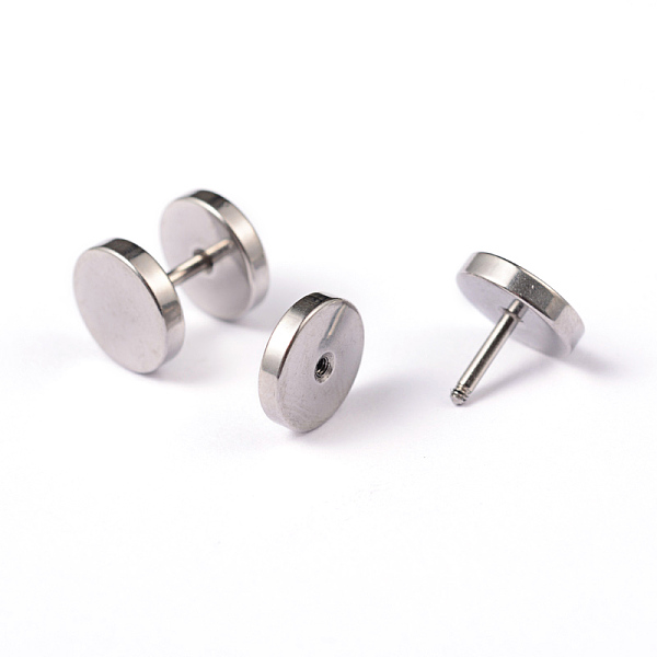

PandaHall Flat Round 304 Stainless Steel Barbell Cartilage Earrings, Screw Back Earrings, Hypoallergenic Earrings, Stainless Steel Color...