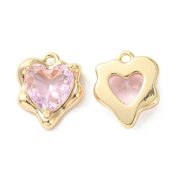 

PandaHall Brass Micro Pave Cubic Zirconia Charms, Heart Charm, Real 18K Gold Plated, Pink, 13x11x4.5mm, Hole: 1.2mm Brass+Cubic Zirconia...