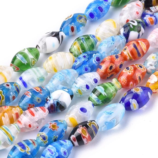 

PandaHall Oval Handmade Millefiori Glass Beads Strands, Mixed Color, 12x8mm, Hole: 1.5mm, about 32pcs/strand, 14.9 inch Millefiori Lampwork..., Multicolor