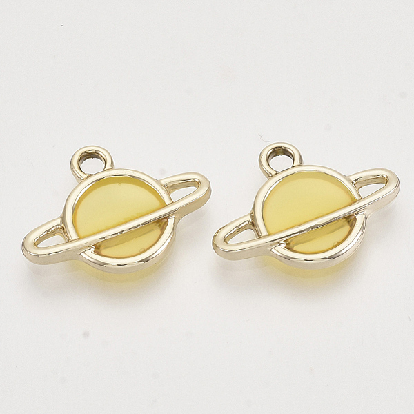 

PandaHall Epoxy Resin Pendants, with Light Gold Alloy Open Back Settings, Planet, Universe Space Charms, Gold, 14.5x19.5x2.5mm, Hole: 2mm...