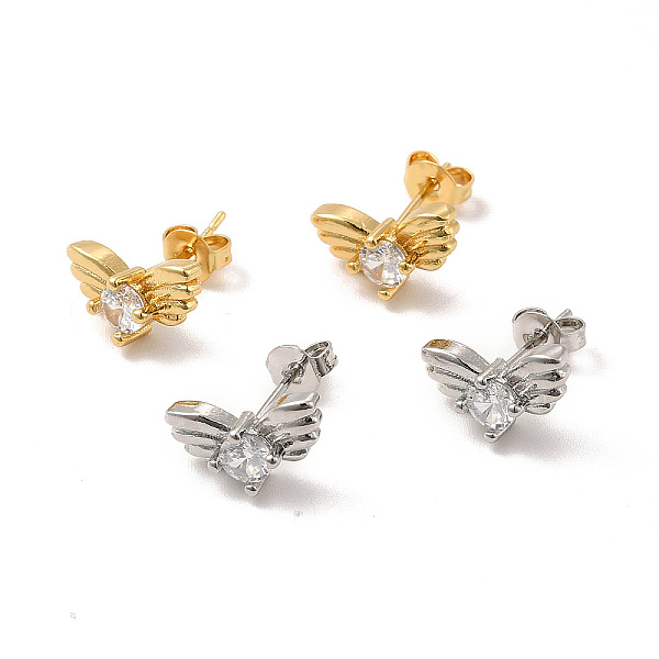 

PandaHall Rack Plating Brass Pave Clear Cubic Zirconia Butterfly Stud Earrings, Long-Lasting Plated, Lead Free & Cadmium Free, Mixed Color...