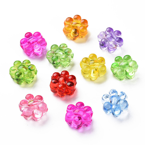 

PandaHall Transparent Acrylic Beads, Flower, Mixed Color, 12x11.5x7mm, Hole: 3mm, about 980pcs/500g Acrylic Flower Multicolor