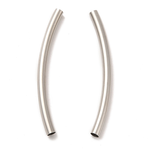 

PandaHall 304 Stainless Steel Tube Beads, Curved Tube, Stainless Steel Color, 40x3mm, Hole: 2.5mm 304 Stainless Steel Tube
