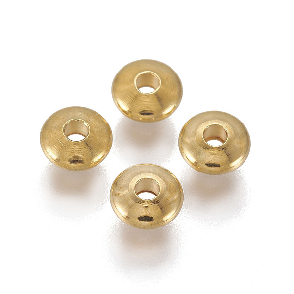 

PandaHall Brass Spacer Beads, Rondelle, Golden, 5x2mm, Hole: 1.6mm Brass Rondelle