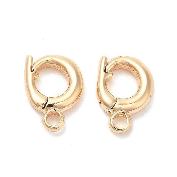 

PandaHall Brass Twister Clasps, Oval, Real 18K Gold Plated, 10.5x7.5x2.5mm, Hole: 1.6mm, Inner Diameter: 4mm Brass Oval