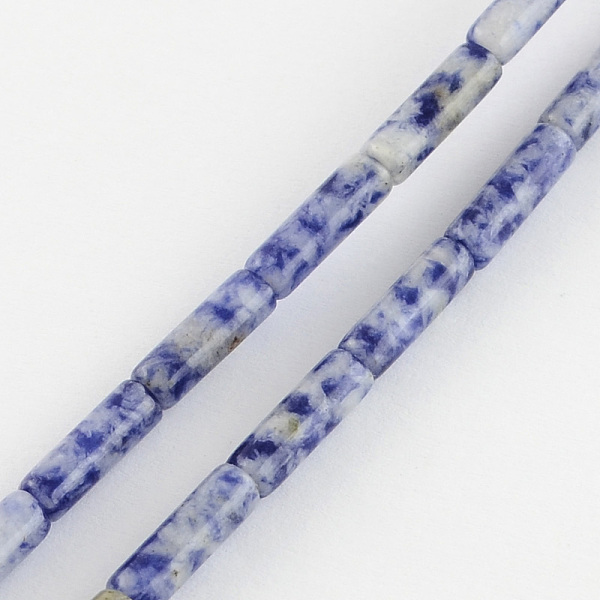 

PandaHall Natural Blue Spot Gemstone Beads Strands, Tube, Blue Spot Jasper, 13x4~5mm, Hole: 1mm, about 27~30pcs/strand, 15.3 inch Blue Spot...