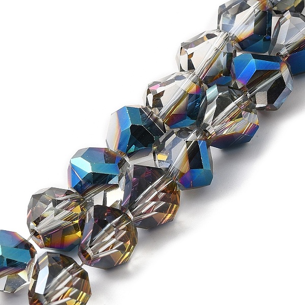 

PandaHall Transparent Electroplate Glass Beads Strands, Faceted, Teardrop, Blue Plated, 8~9x8.5~9x8.5~9mm, Hole: 1.5mm, about 50pcs/strand...