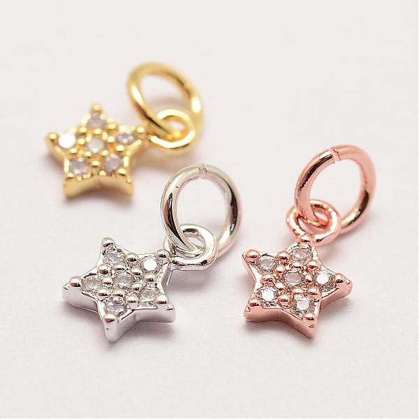 

PandaHall Brass Micro Pave Grade AAA Cubic Zirconia Charms, Long-Lasting Plated, Star, Cadmium Free & Nickel Free & Lead Free, Mixed Color..., Multicolor