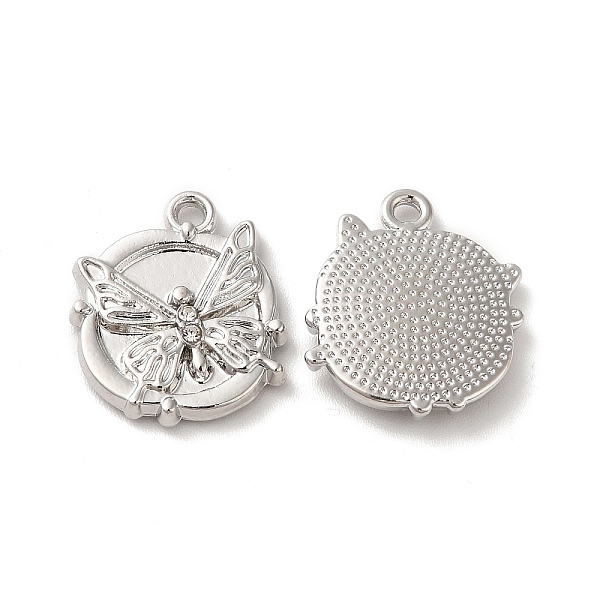

PandaHall Rack Plating Alloy Crystal Rhinestone Pandants, Nickel Free, Oval with Butterfly Charms, Platinum, 17.5x15x3mm, Hole: 1.5mm..., Clear