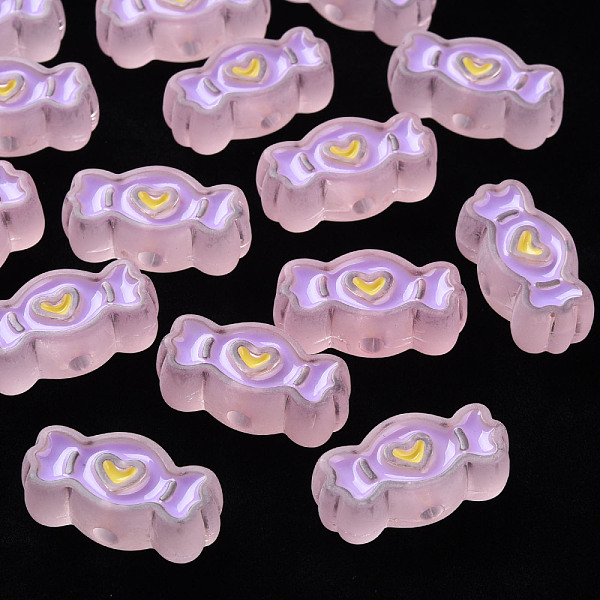 

PandaHall Transparent Acrylic Beads, with Enamel, Frosted, Candy, Pink, 13.5x26.5x9.5mm, Hole: 3mm Acrylic Candy Pink