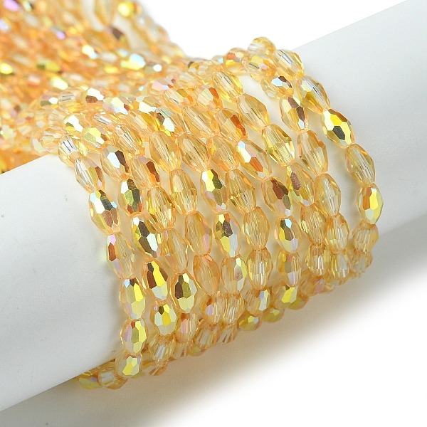 Transparent Electroplate Glass Beads Strands