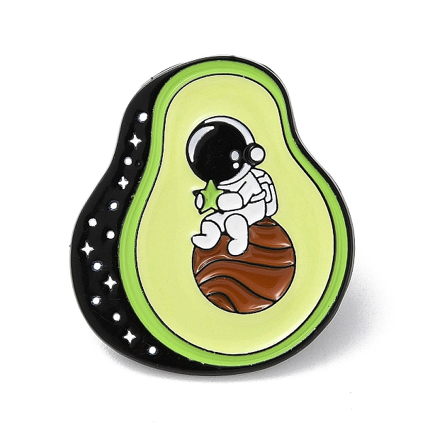 

PandaHall Black Zinc Alloy Brooches, Enamel Pins, for Backpack Cloth, Avocado, Spaceman, 30x26.5x1mm Alloy Others