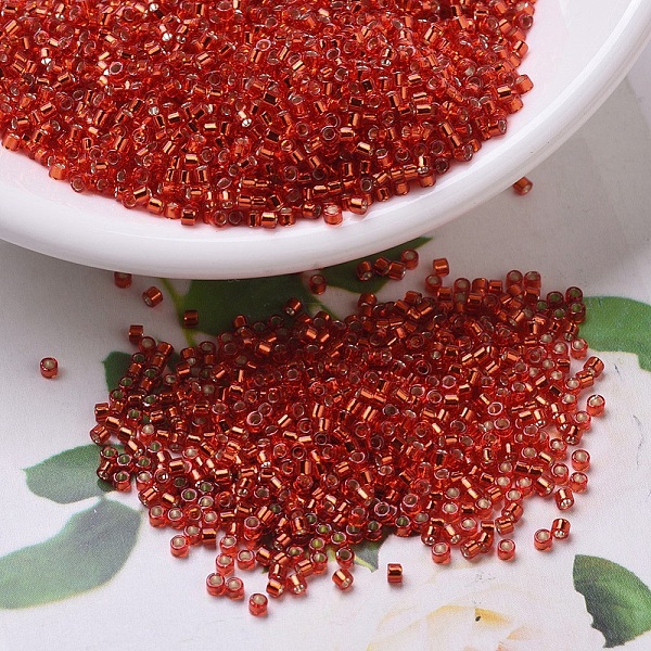 

PandaHall MIYUKI Delica Beads Small, Cylinder, Japanese Seed Beads, 15/0, (DBS0043) Silverlined Red, 1.1x1.3mm, Hole: 0.7mm, about...
